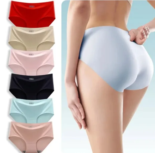 Pack of 4 Antibacterial Ice Silk Seamless Panty for Women | Soft Stretchable Comfort Underwear